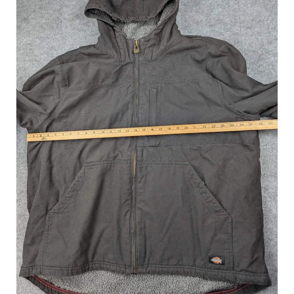 Dickies Duck Canvas Jacket Mens 2XL Fleece Lined Work Wear Hooded TJ360 Utility